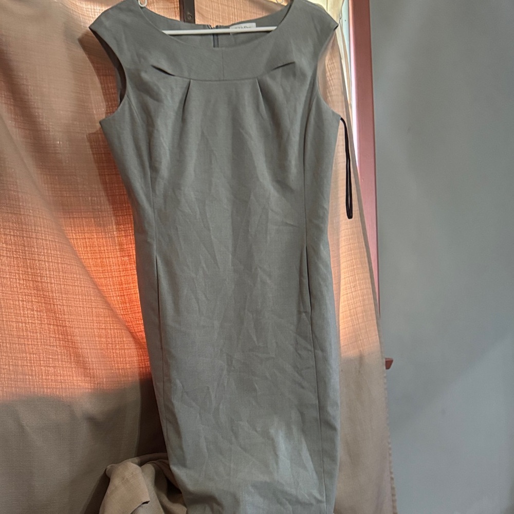 Calvin Klein Light Gray Sheath Dress—106